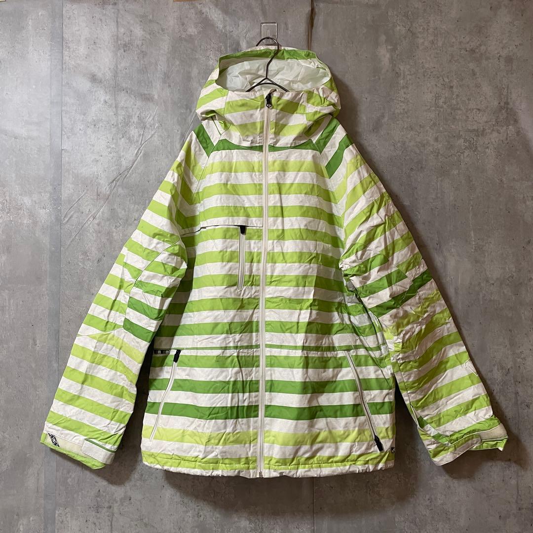 Burtonバートンスキーウェアスノーボードジャケットパーカーフードボーダー白緑