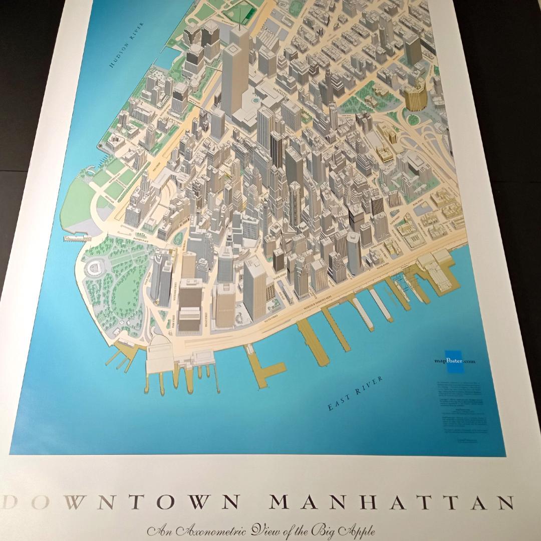 ニューヨーク 地図 マンハッタン ダウンタウン 2001年版 超細密 鳥瞰図