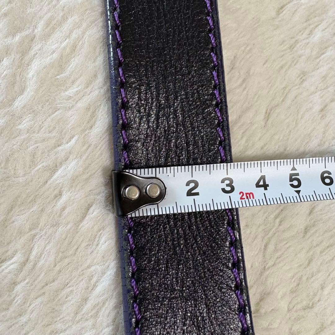 ヴィヴィアンウエストウッド オーブバックル レザーベルト 男女兼用 黒×パープル