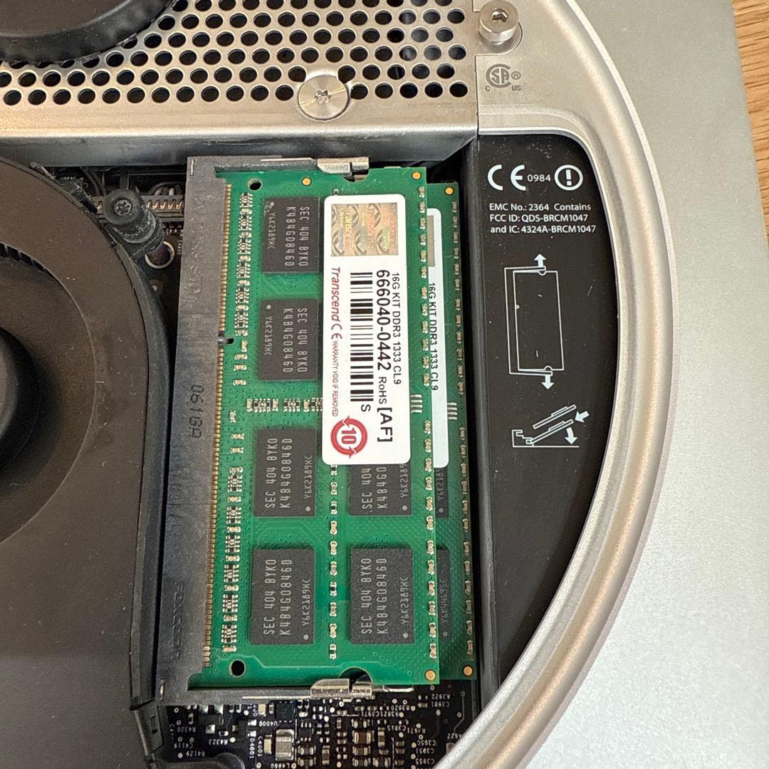 Mac mini Mid 2010 メモリ16GB/SSD250GB換装済み