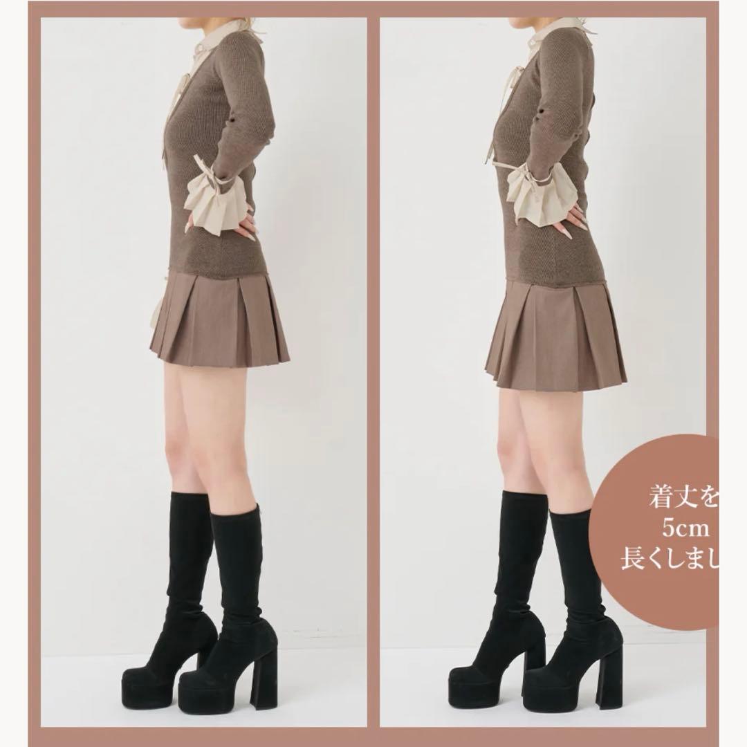 Darich シャツドッキングプリーツミニワンピース　MOC FL