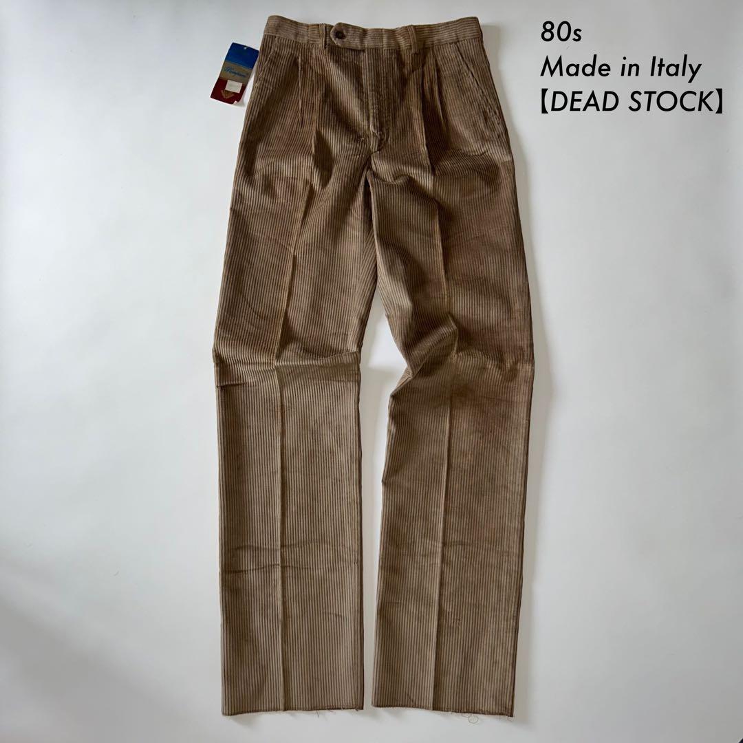 80s イタリア製 コーデュロイスラックス デッドストック 太畝 ユーロ古着