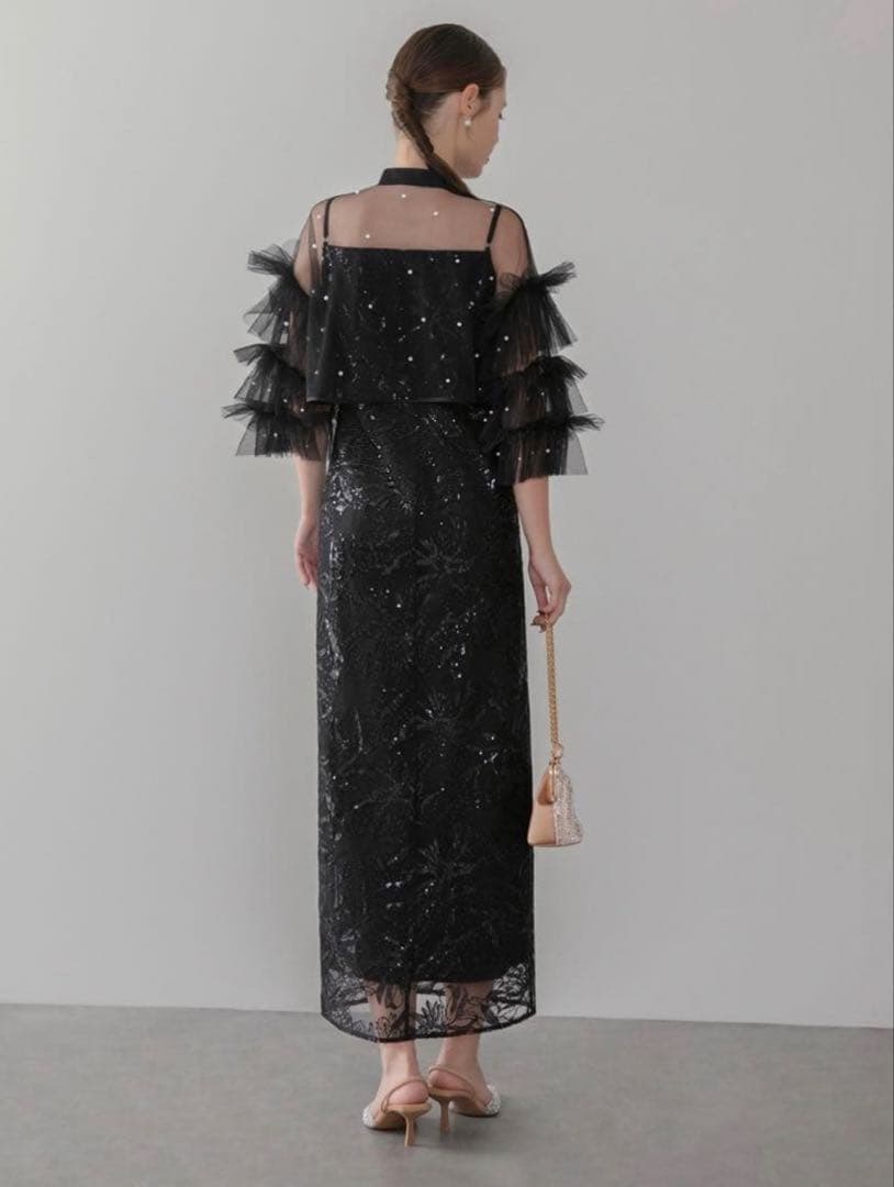 Leja ドレスエレガントなブラックマキシドレス