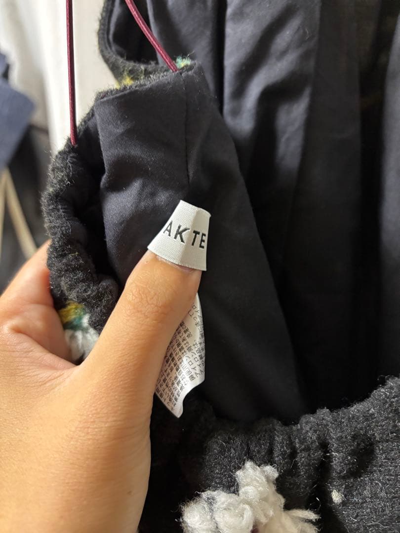 AKTE ボアキャミソール ブラック