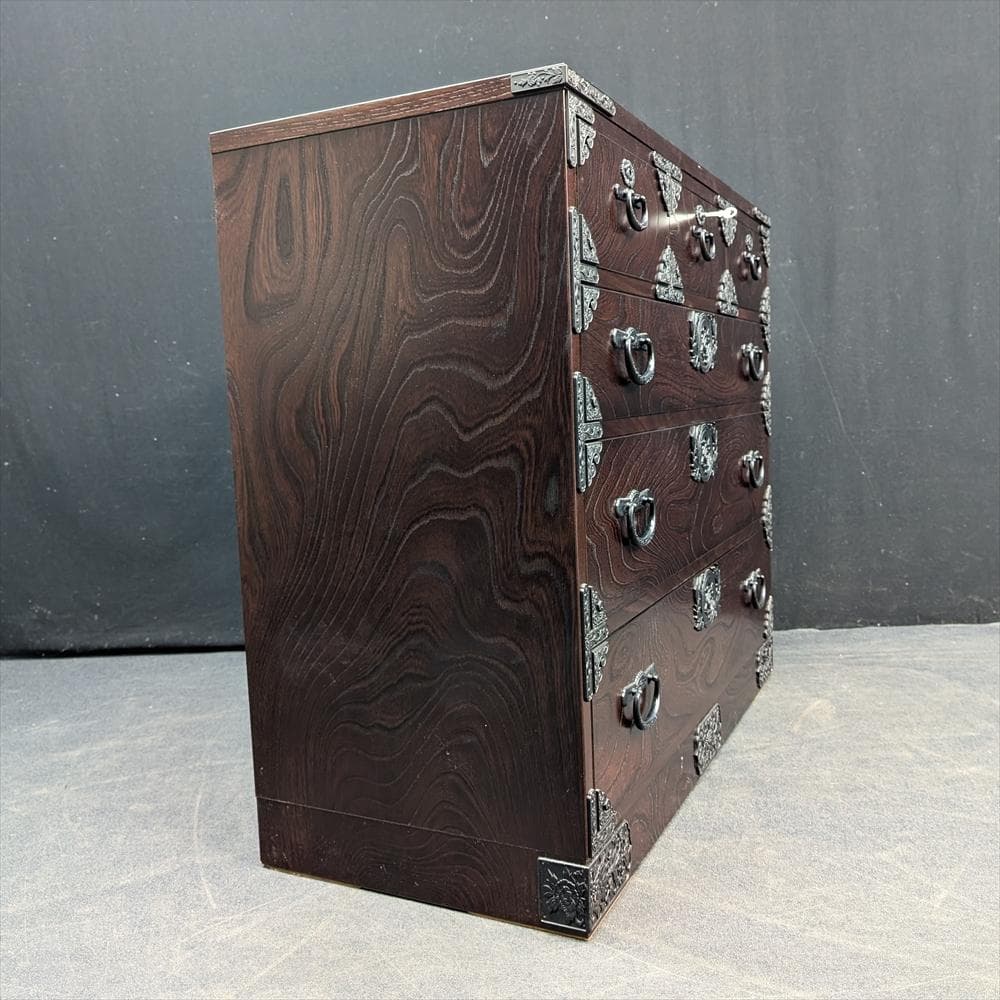 美品　青木産業　ケヤキ　整理箪笥　タンス　チェスト　整理　収納　気密　蟻組　民藝