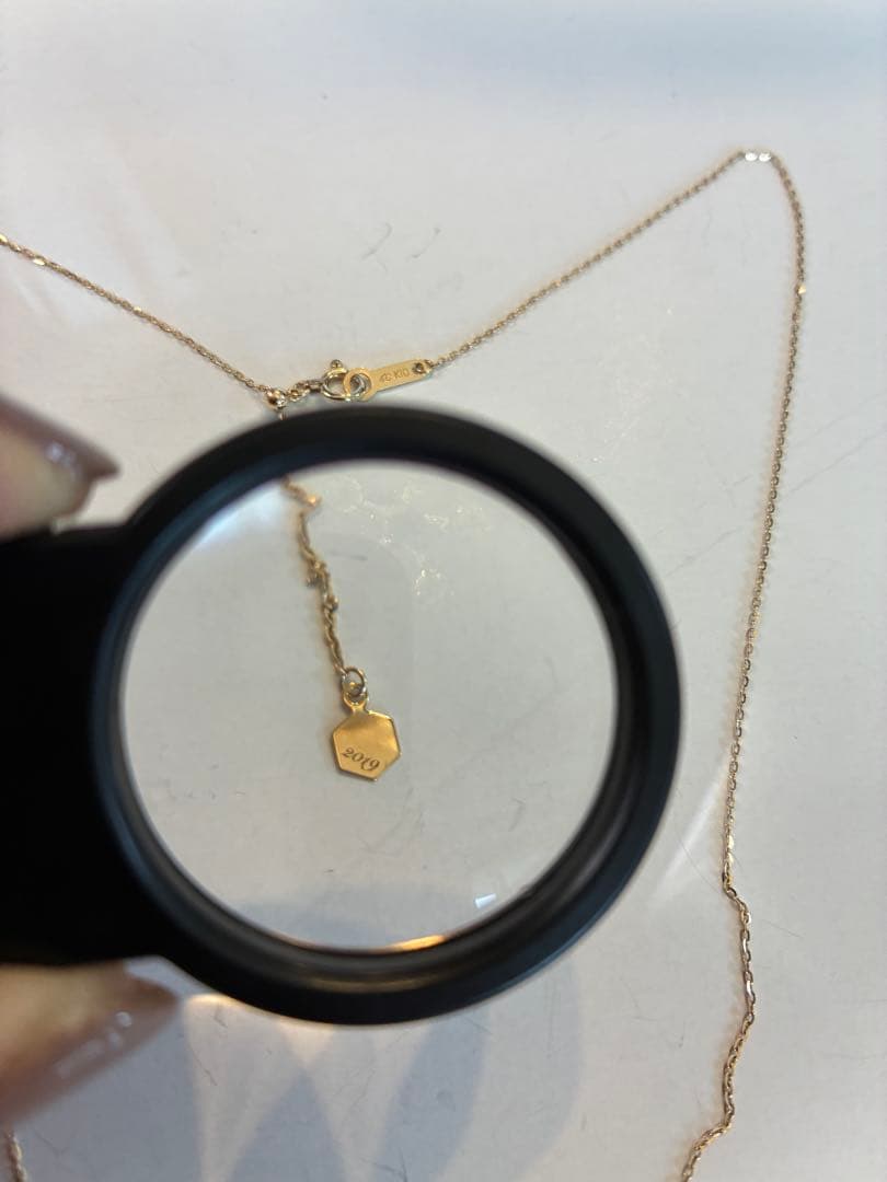 ☆美品☆4°C K10 天然石付ロングネックレス2019限定　54cm