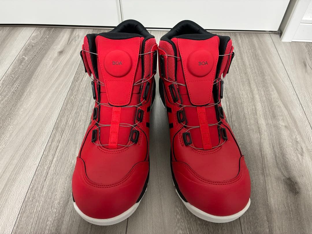 asicsアシックス安全靴 レッド/ブラック