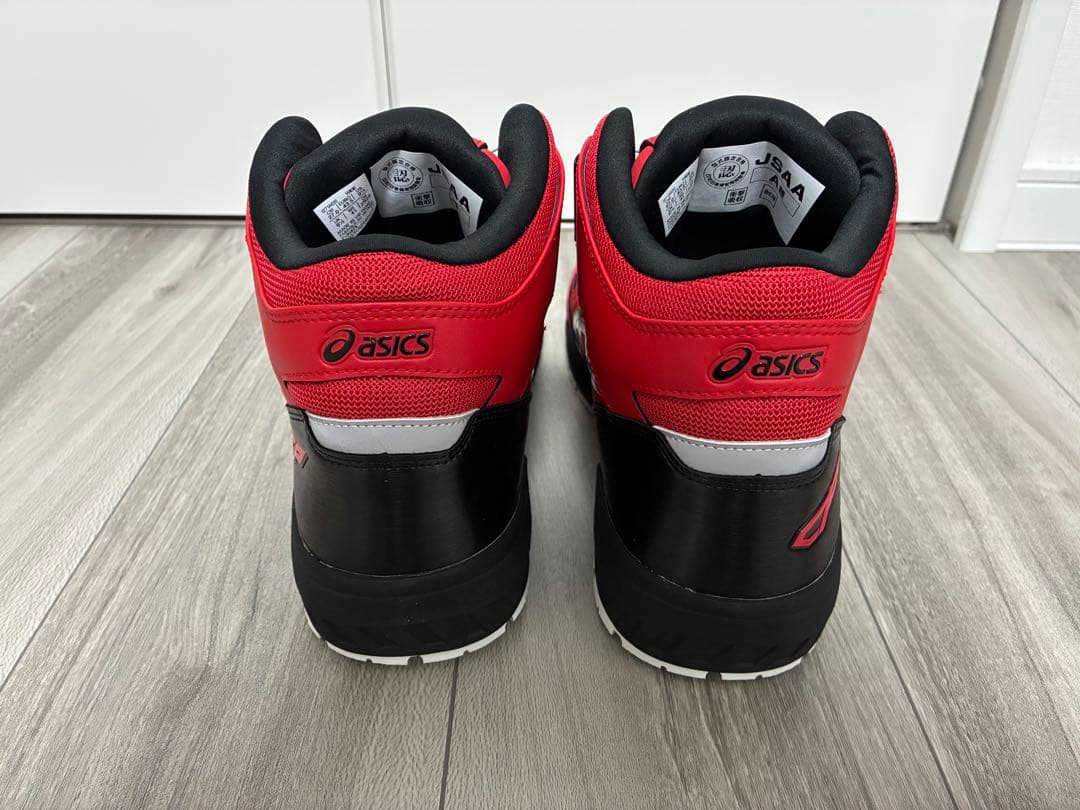 asicsアシックス安全靴 レッド/ブラック