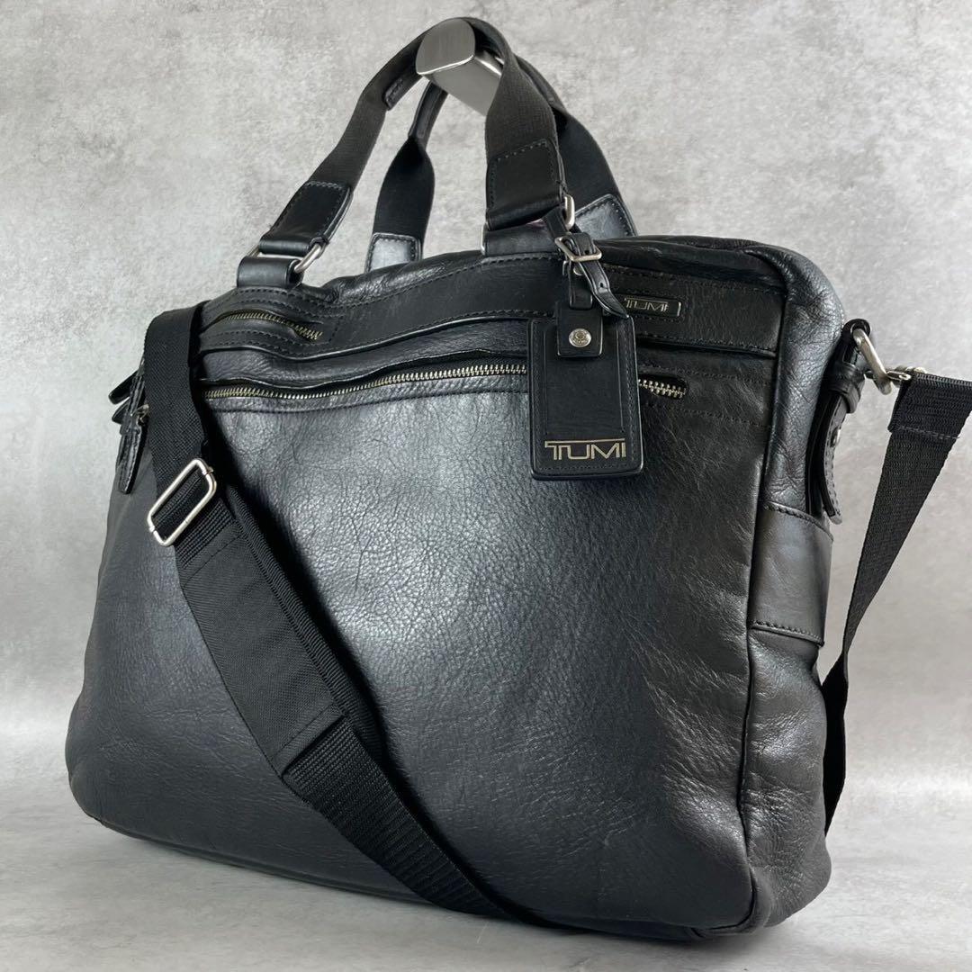 TUMI メンズ 2way レザー ビジネスバッグ ブラック