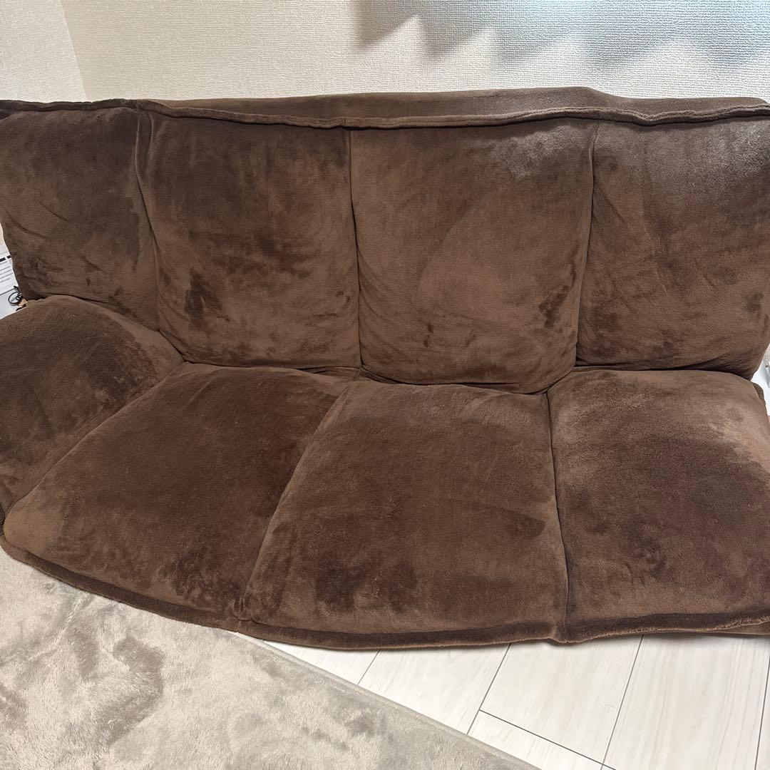 LOWYA リクライニングフロアソファ　ブラウン