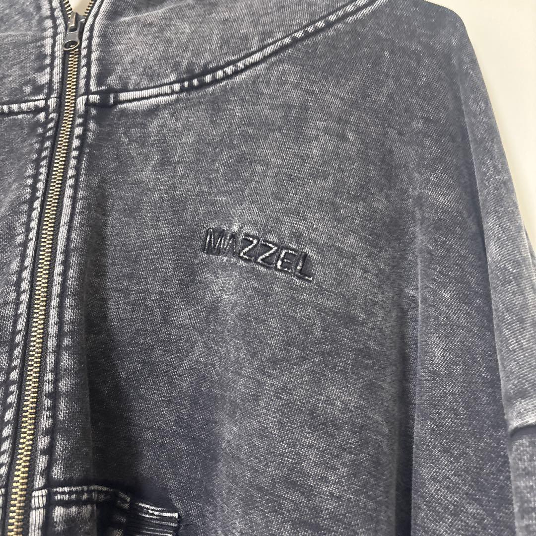 な*れ様 MAZZEL グレー ジップアップパーカー フーディ