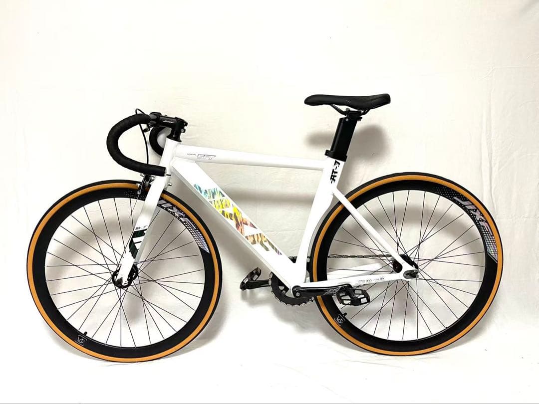 新品・未使用JIXFピストバイクFIXED GEARホワイトフロントブレーキ付