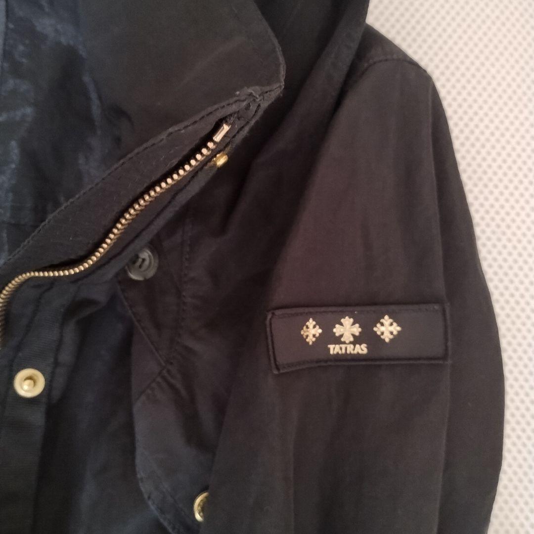 タトラス　 フード付き ブラックモッズコート