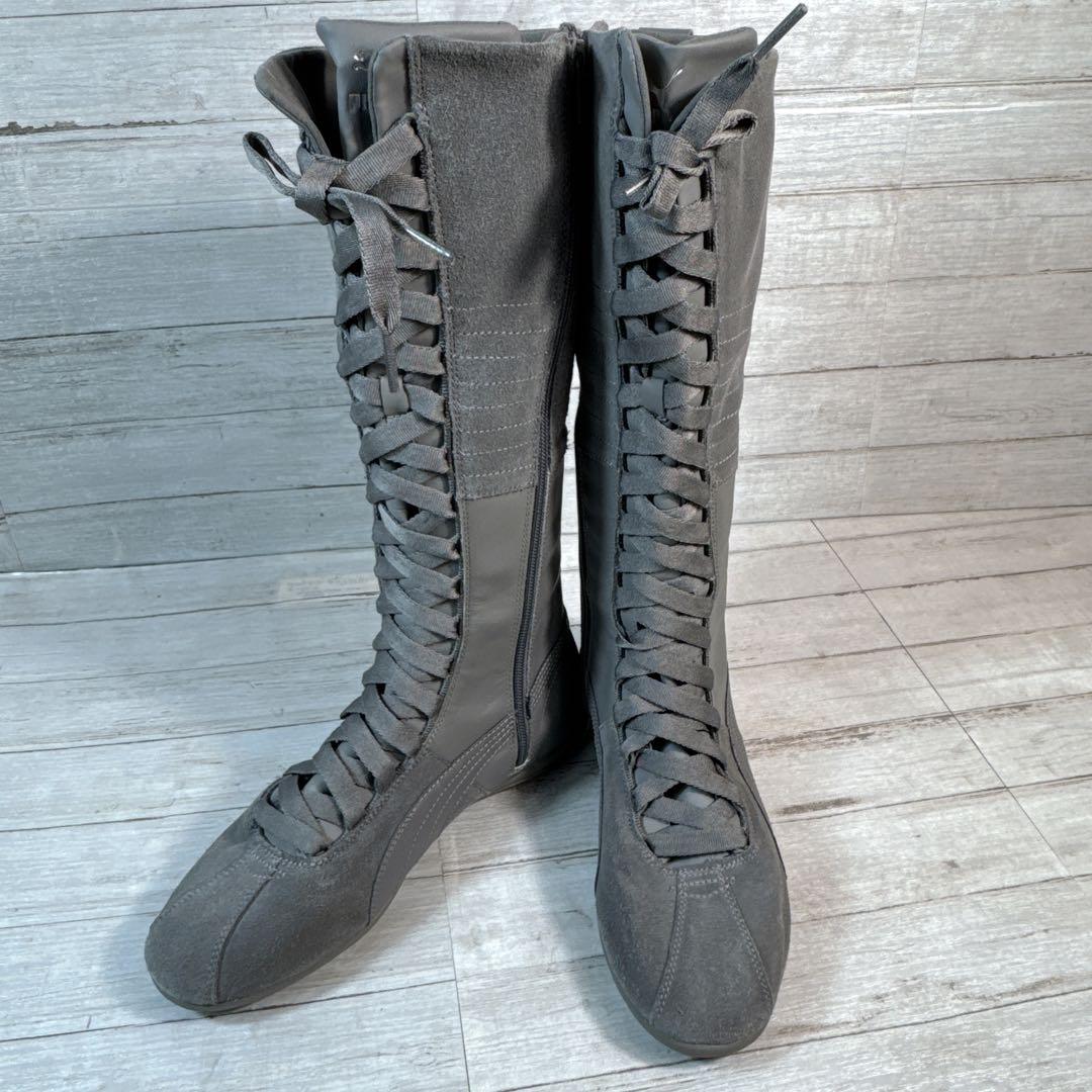 PUMA エスキーヴァベリーハイ レースアップ サイドジップ グレー　25cm