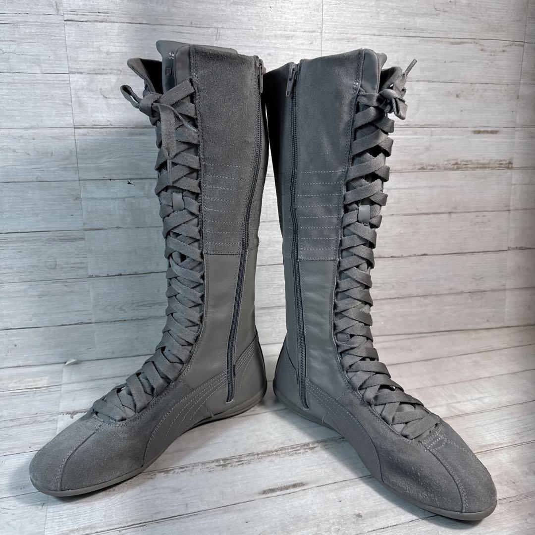 PUMA エスキーヴァベリーハイ レースアップ サイドジップ グレー　25cm