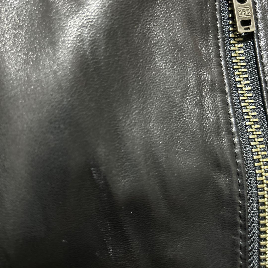 確認用です。 レザー ジャンパー 黒 ニット襟