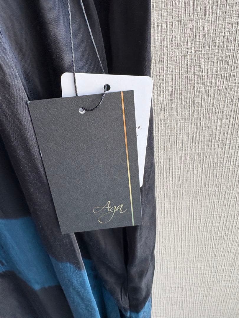 お値下げ！ノースリーブロングワンピース 9号 ブラック/ブルー