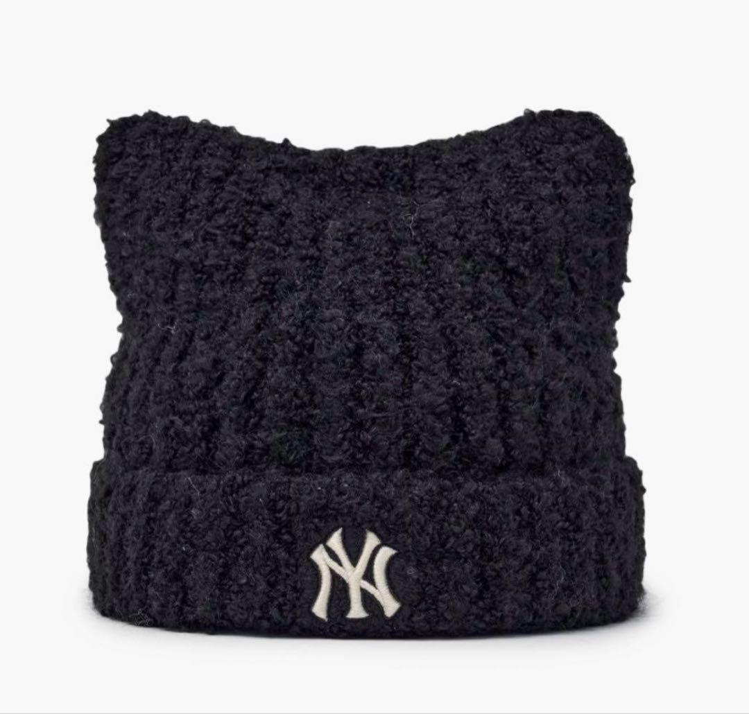 最安値！MLB KOREA 猫耳ニット帽　韓国限定　新品タグ付き