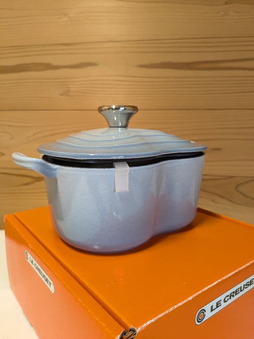 【美品】ル・クルーゼ　ココット・ダムール　１６ｃｍ　コースタルブルー