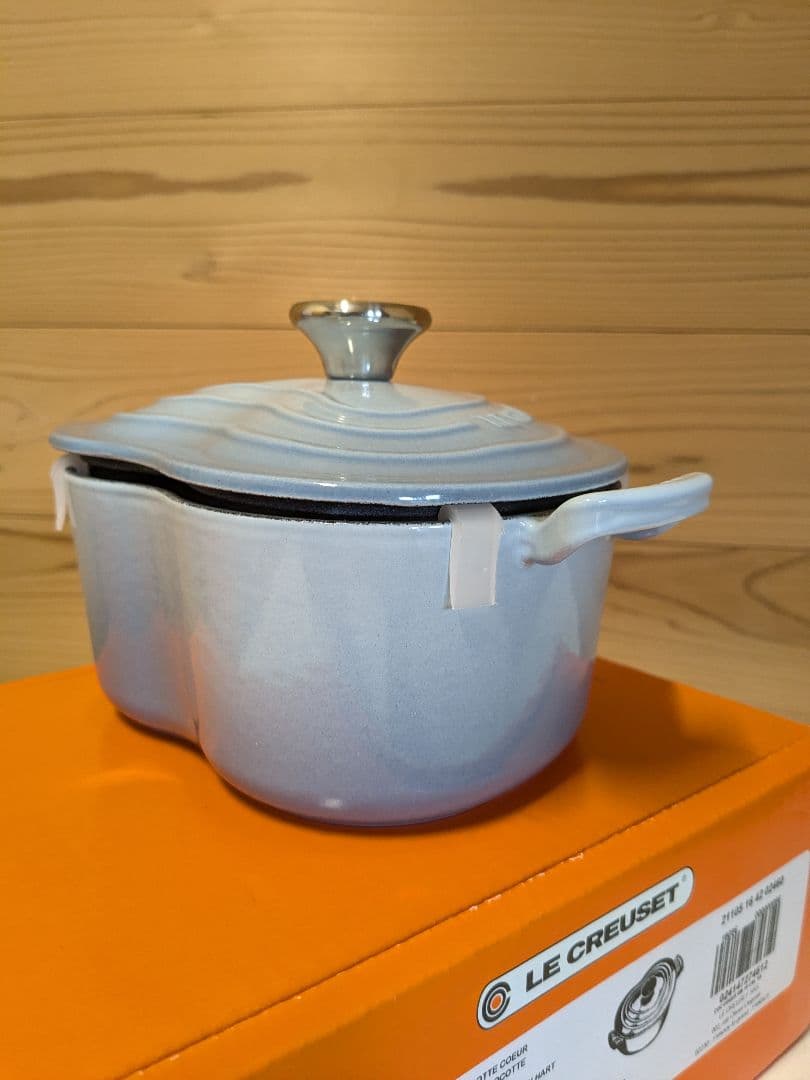 【美品】ル・クルーゼ　ココット・ダムール　１６ｃｍ　コースタルブルー