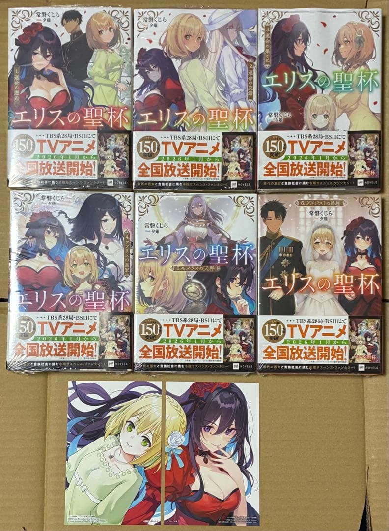 新品　未開封品　特典付　エリスの聖杯　小説　1〜6巻　アニメ化