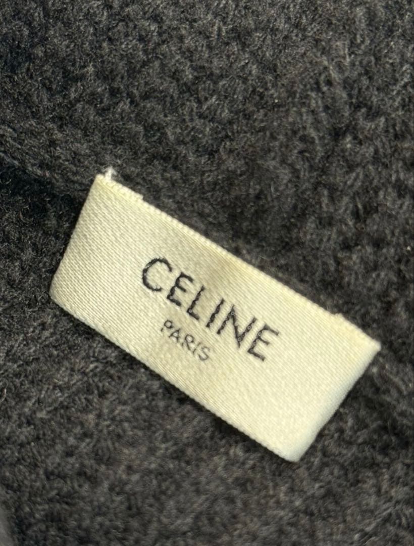 CELINE ロゴ　ニットパーカー　ネイビー　XSサイズ　美品