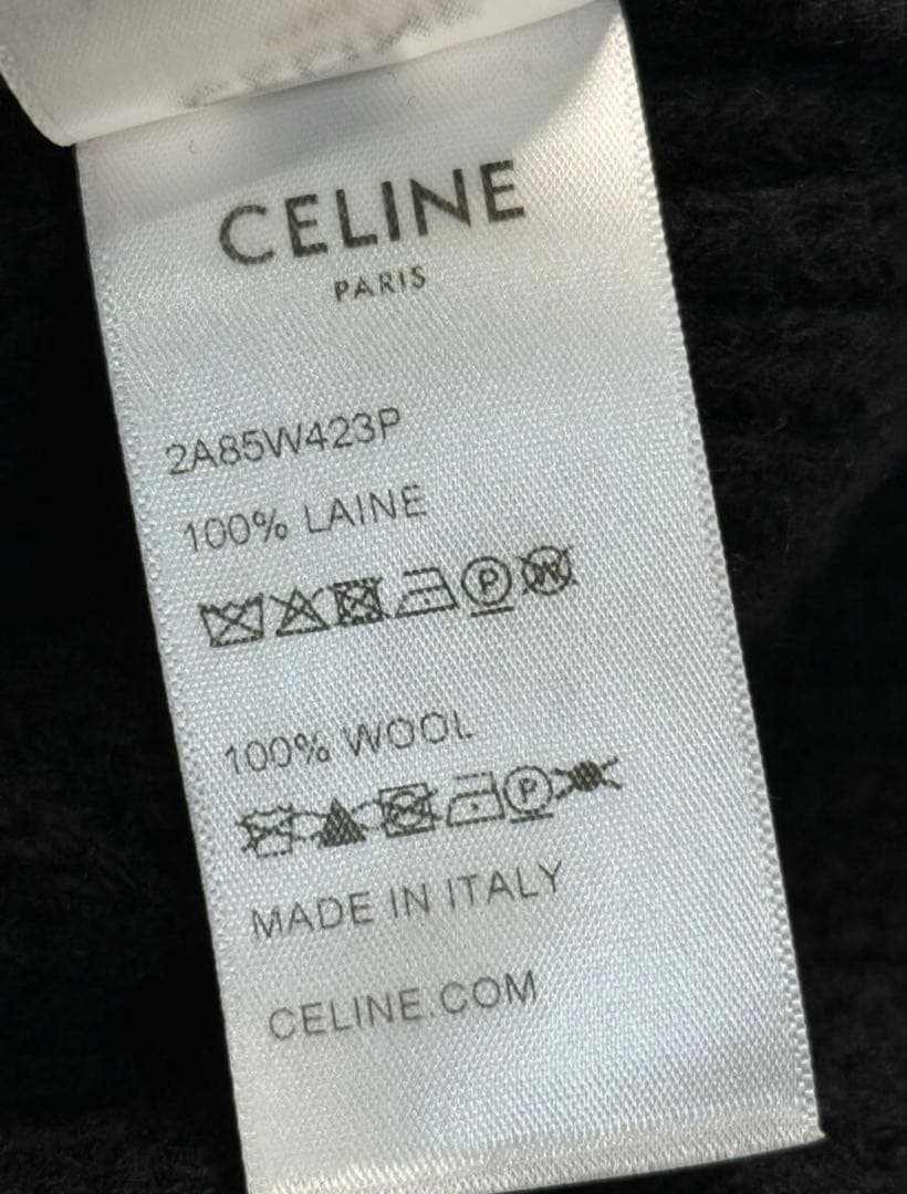 CELINE ロゴ　ニットパーカー　ネイビー　XSサイズ　美品