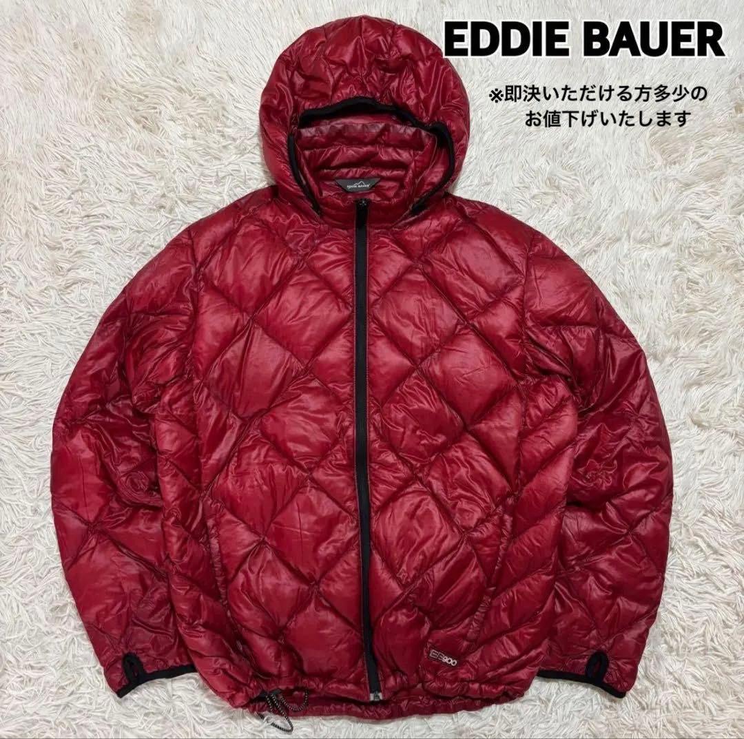 EDDIE BAUER 赤 フード付きダウンジャケット