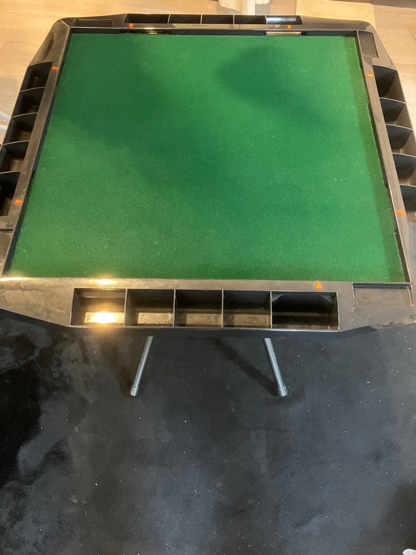 瞬間点棒収納システム搭載 折りたたみ式手積麻雀卓「ぽけっと」グリーンマット