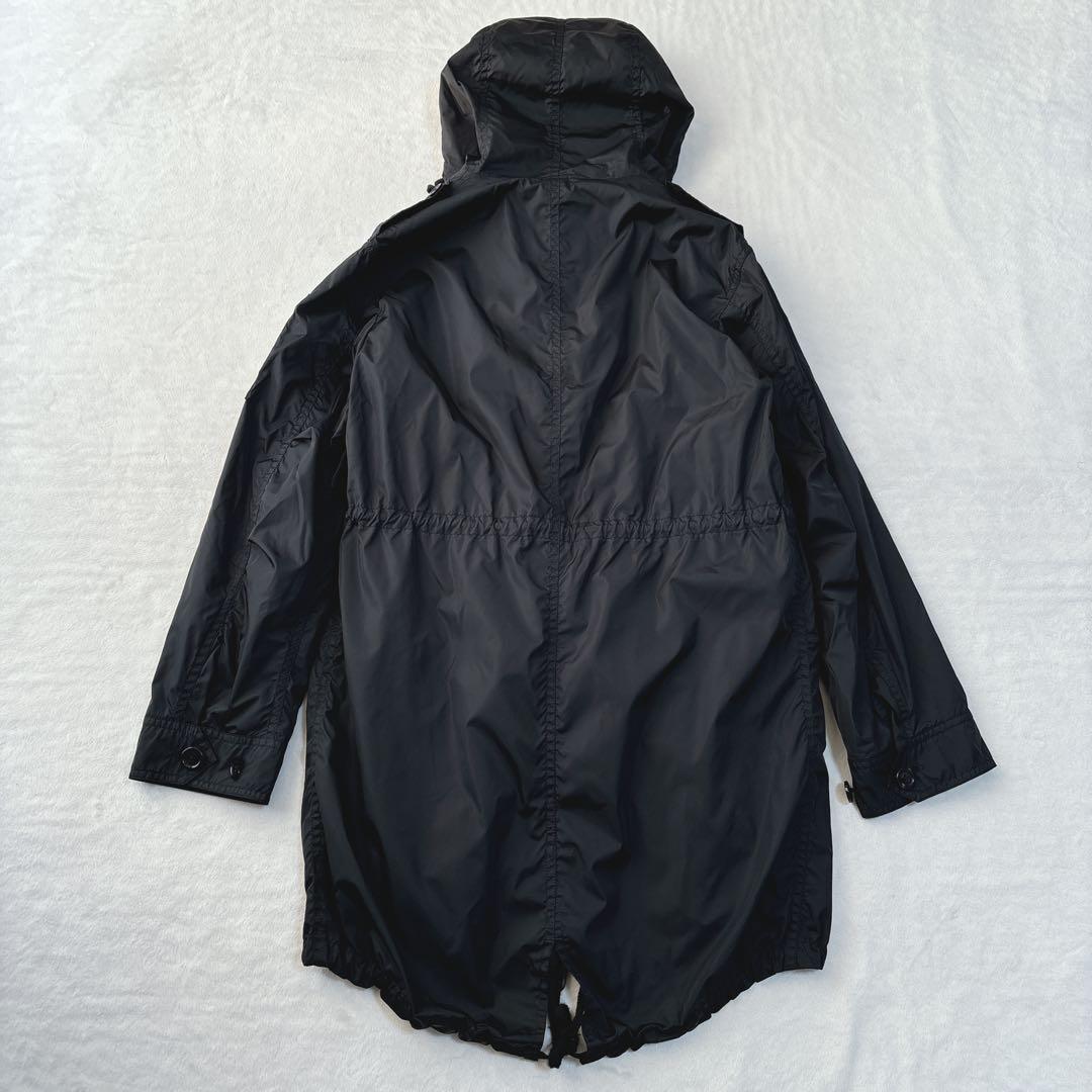 【美品】バーバリーロンドン　モッズコート　ナイロン　ノバチェック　ブラック