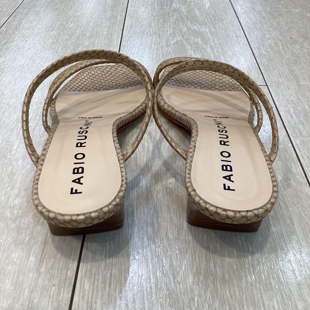 【店頭展示品】 FABIO RUSCONI パイソンミュール ベージュ 35