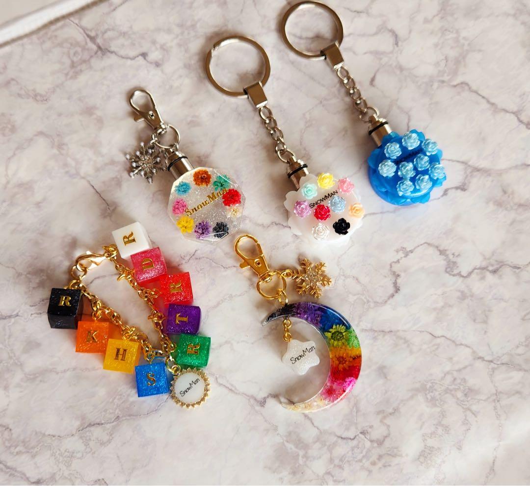 ミヤ　Man 箱推し　フラワー入り光る　キーホルダー　推し活