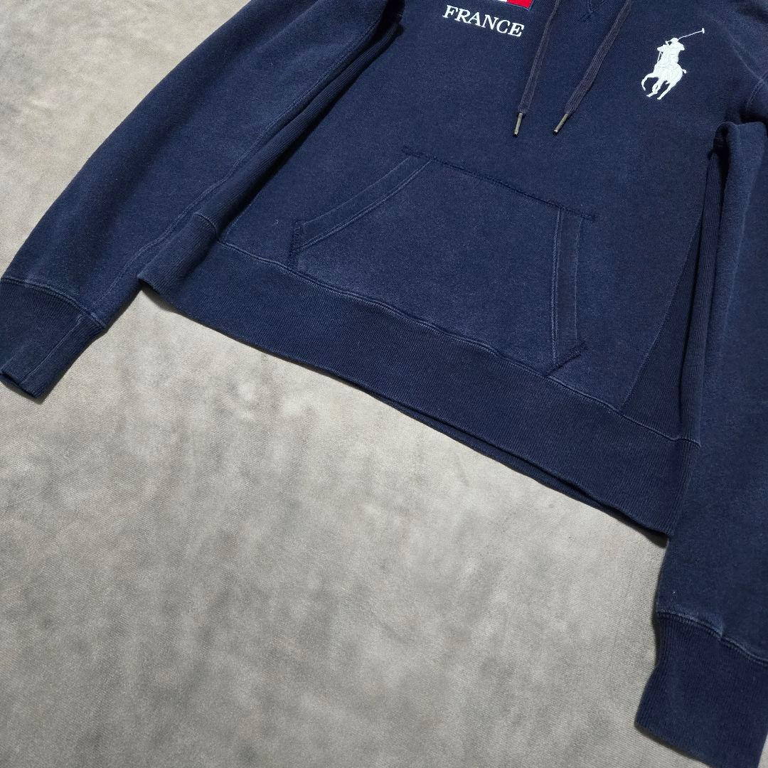 ラルフローレン パーカー ビッグポニー フランス 日本 国旗 刺繍 紺 L