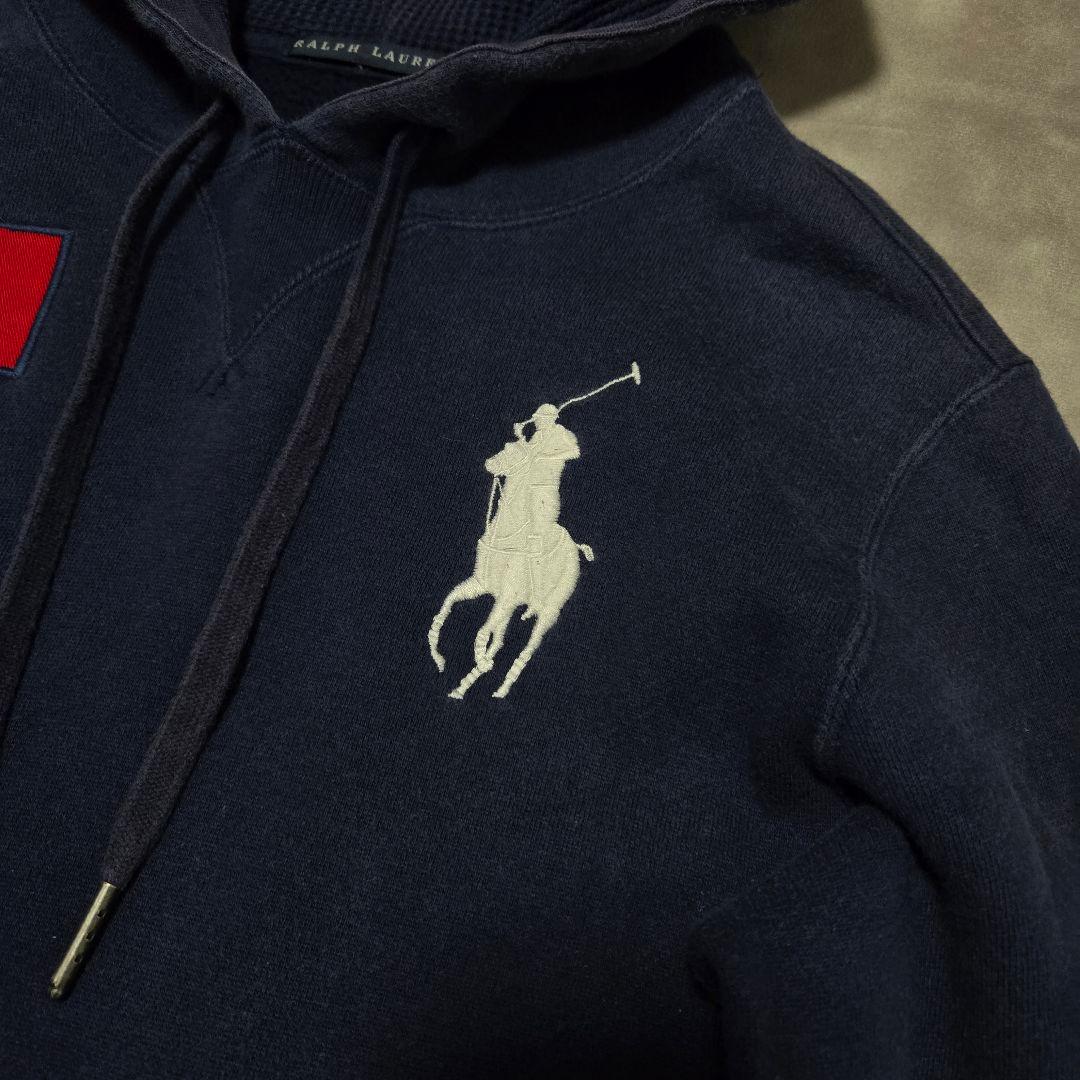 ラルフローレン パーカー ビッグポニー フランス 日本 国旗 刺繍 紺 L