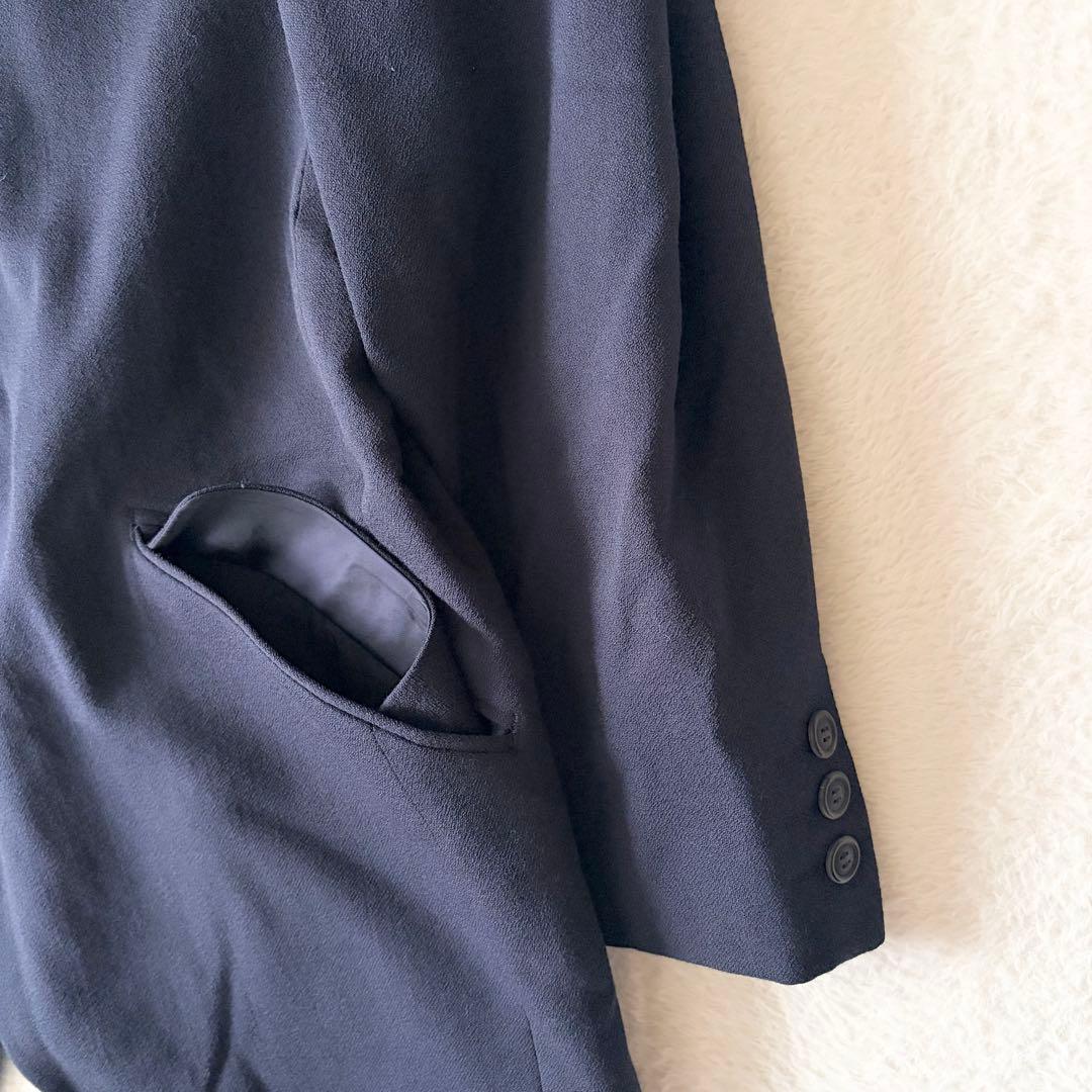 6155 【希少】 イッセイミヤケ スタンドカラージャケット XL ネイビー