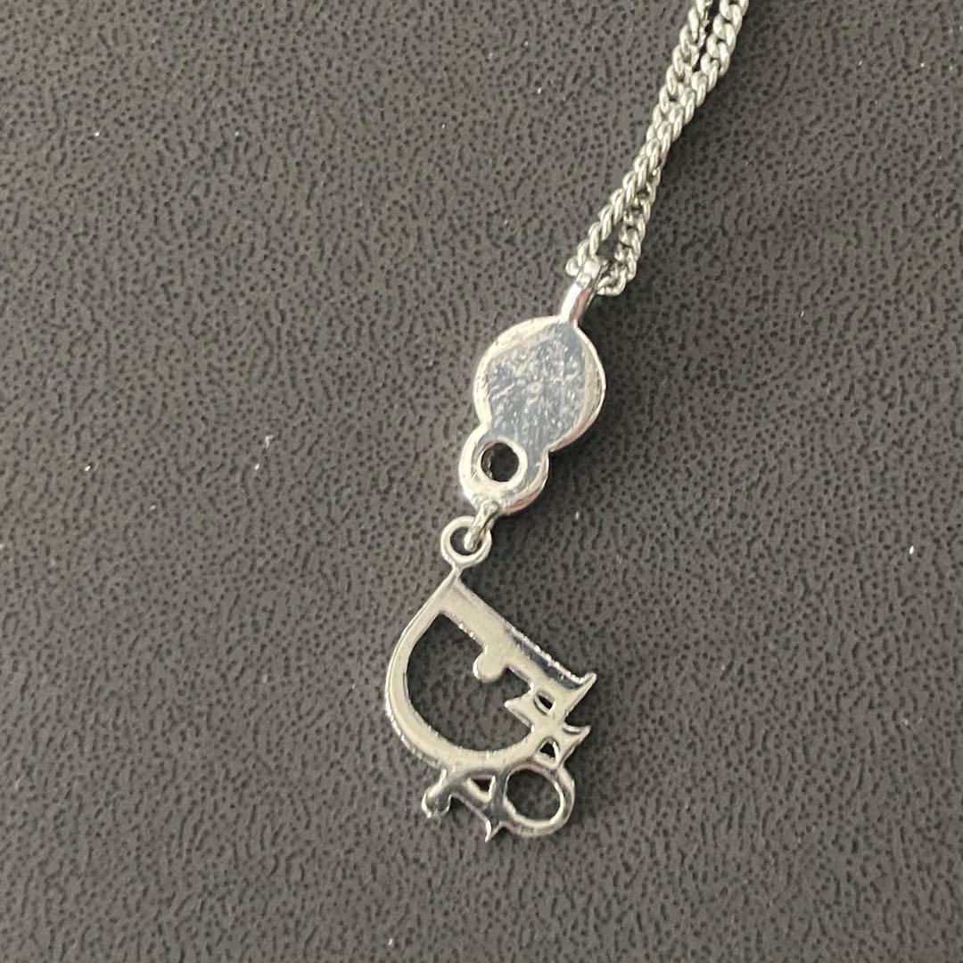 極美品 Christian Dior ネックレス ラインストーン ピンク ロゴ