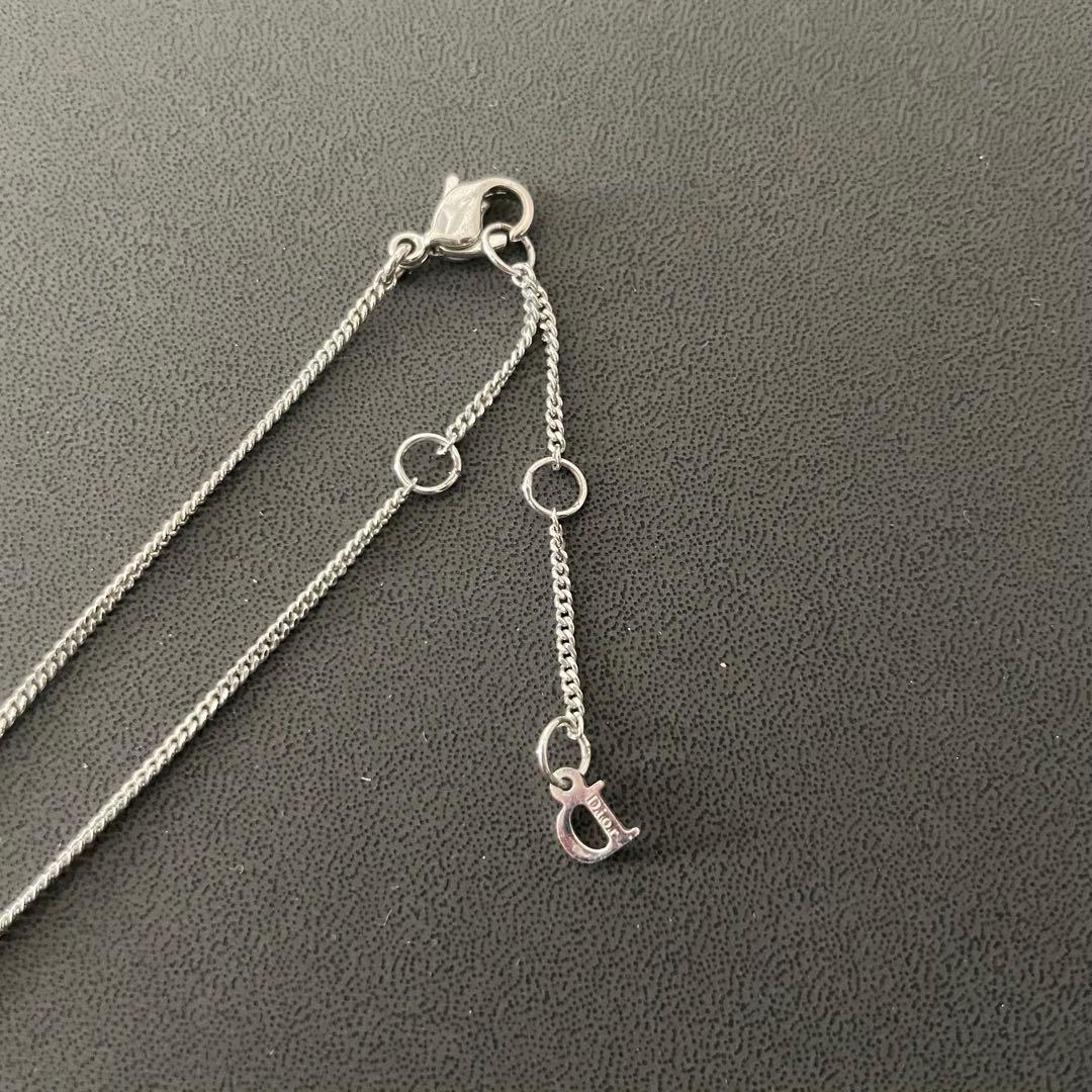 極美品 Christian Dior ネックレス ラインストーン ピンク ロゴ