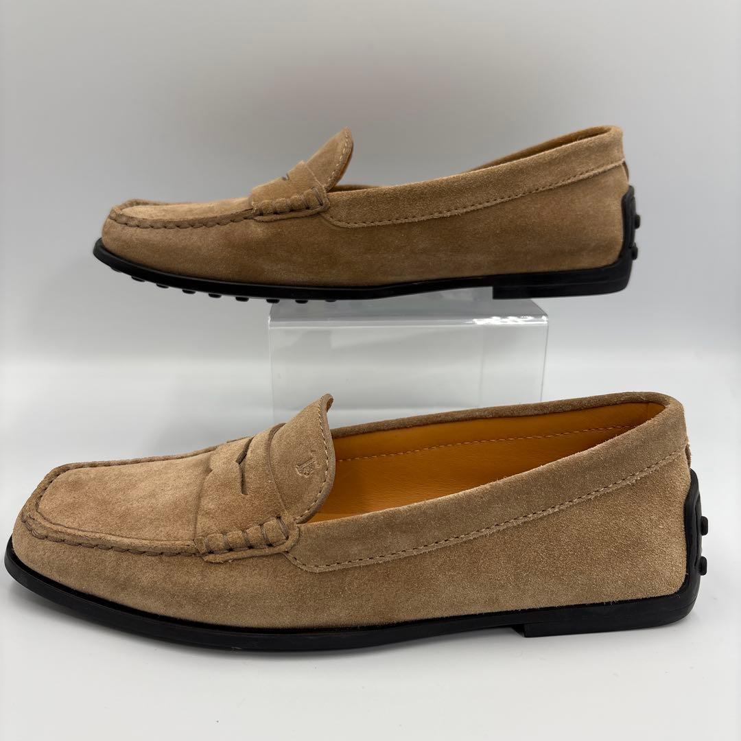 極美品✨トッズ　ブラウン　スエード　ローファー　ゴンミーニ