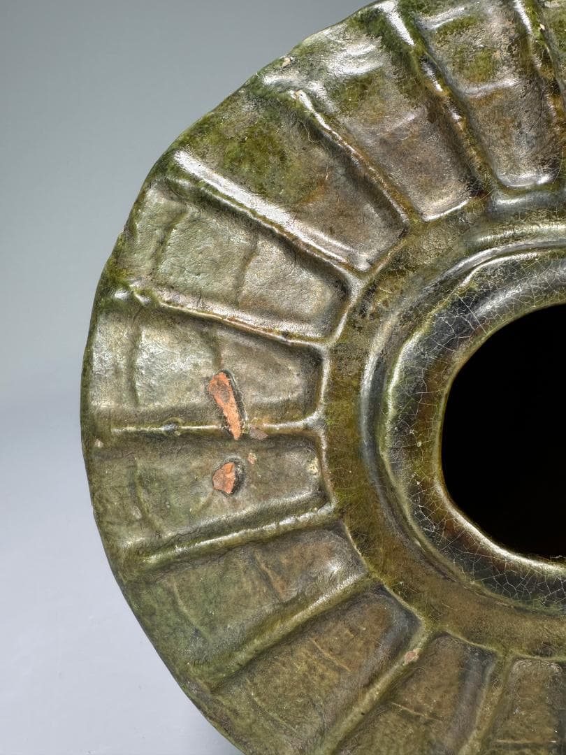 中国古代美術　東漢　漢時代　緑釉陶倉　穀倉形器　三足　出土古陶　唐物　古物保証