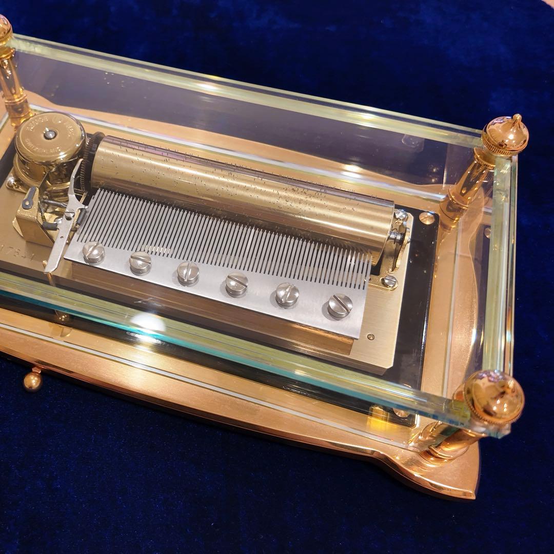 美品 REUGE リュージュ ガラスボックス 72弁 オルゴール クリスマス