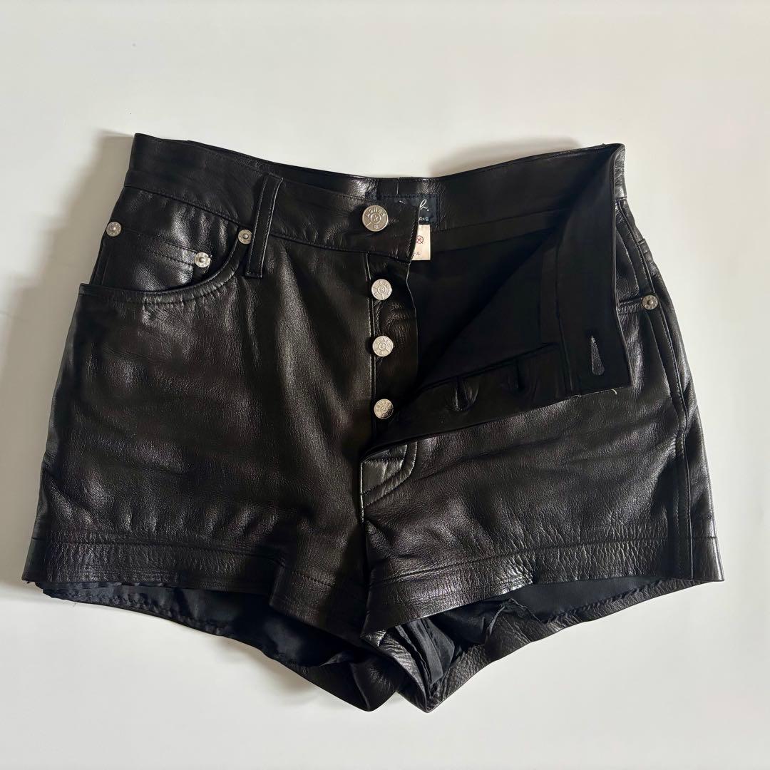 OLD アニエスべー/ フランス製　ラムレザーショートパンツ