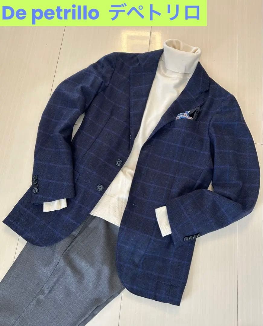 美品　De Petrillo デペトリロ　ジャケット　44 ネイビー