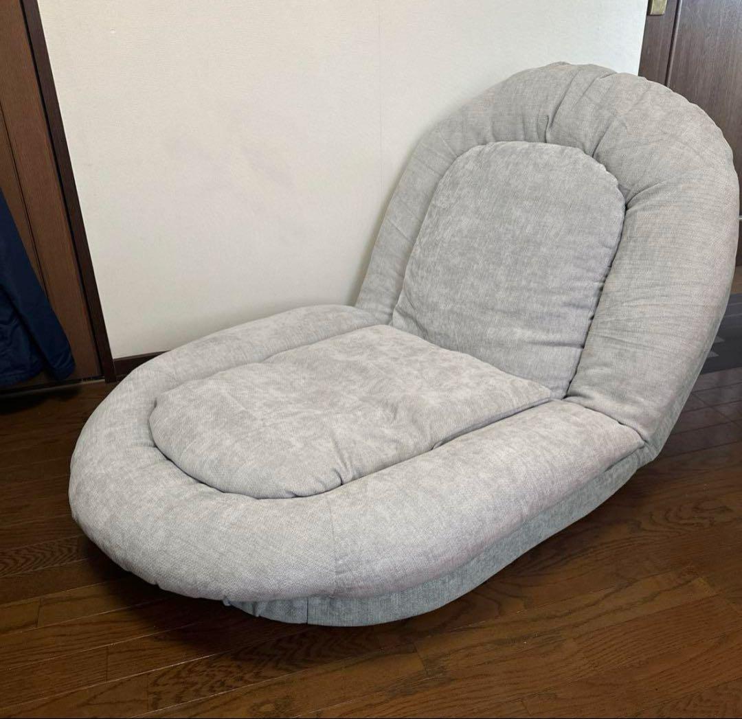 【美品】タンスのゲン　リクライニングソファベッド　アイスグリーン　グレー