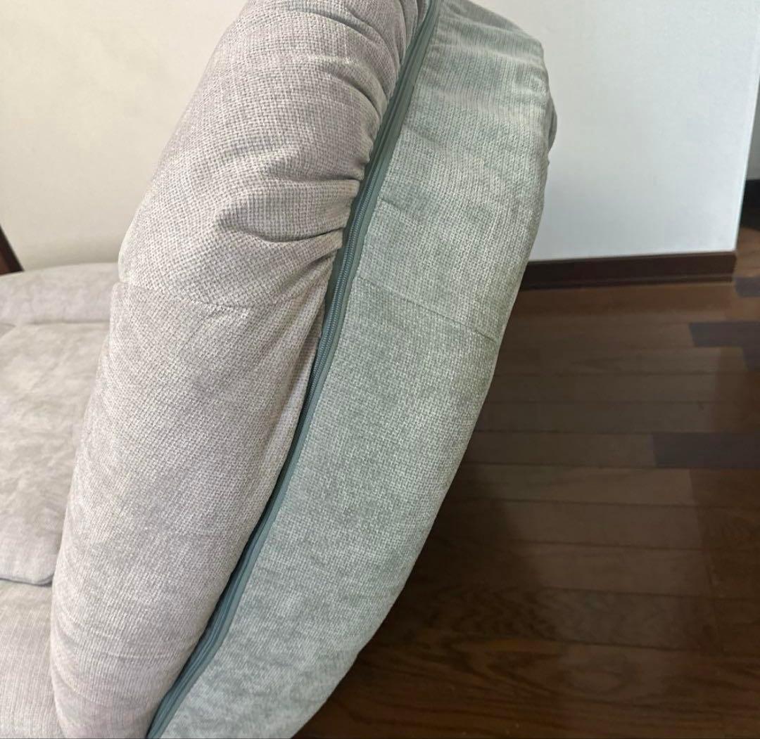 【美品】タンスのゲン　リクライニングソファベッド　アイスグリーン　グレー