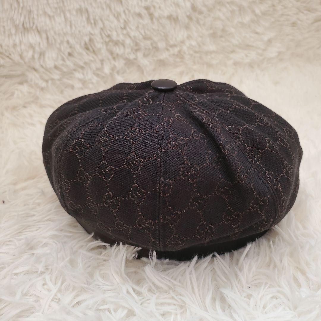 ⭐大きいサイズ美品⭐GUCCI gg キャスケット ダークブラウン