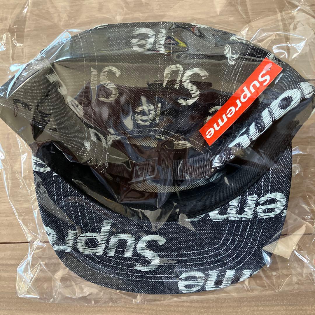新品Supreme Jacquard Logos Denim Camp Cap
