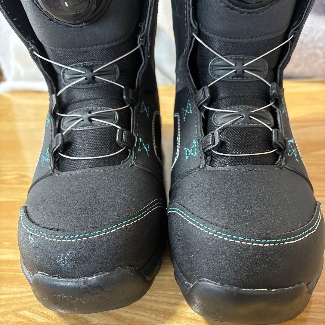 【SPOON】KID ダイヤル式スノーボードブーツ　ブラック×ブルー【25cm】