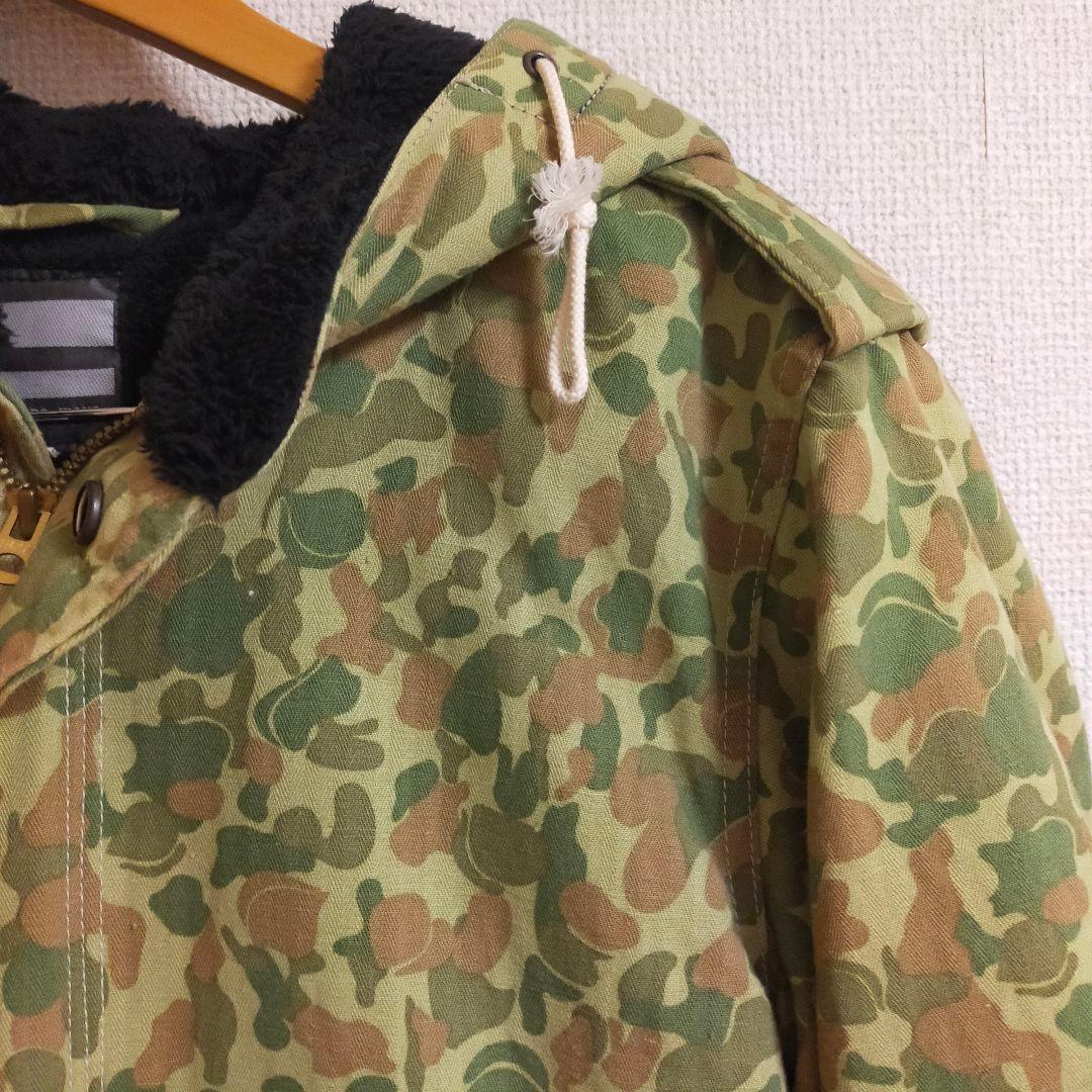 桃太郎ジーンズ 裏ボア ジャケット モッズコート 38(M) 迷彩 カモフラ柄