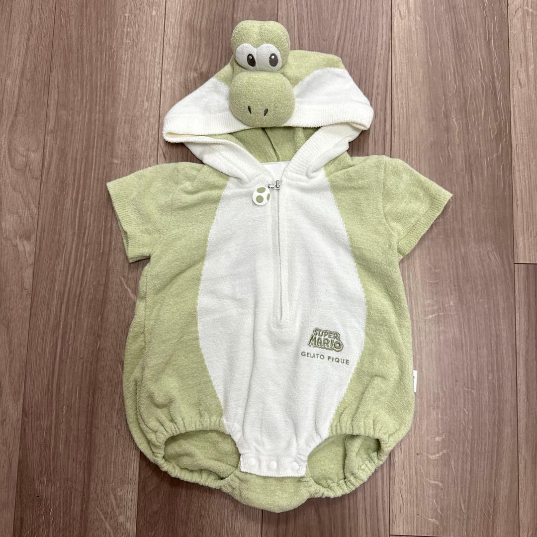 【美品】80 ジェラートピケ　ヨッシー　ロンパース　半袖