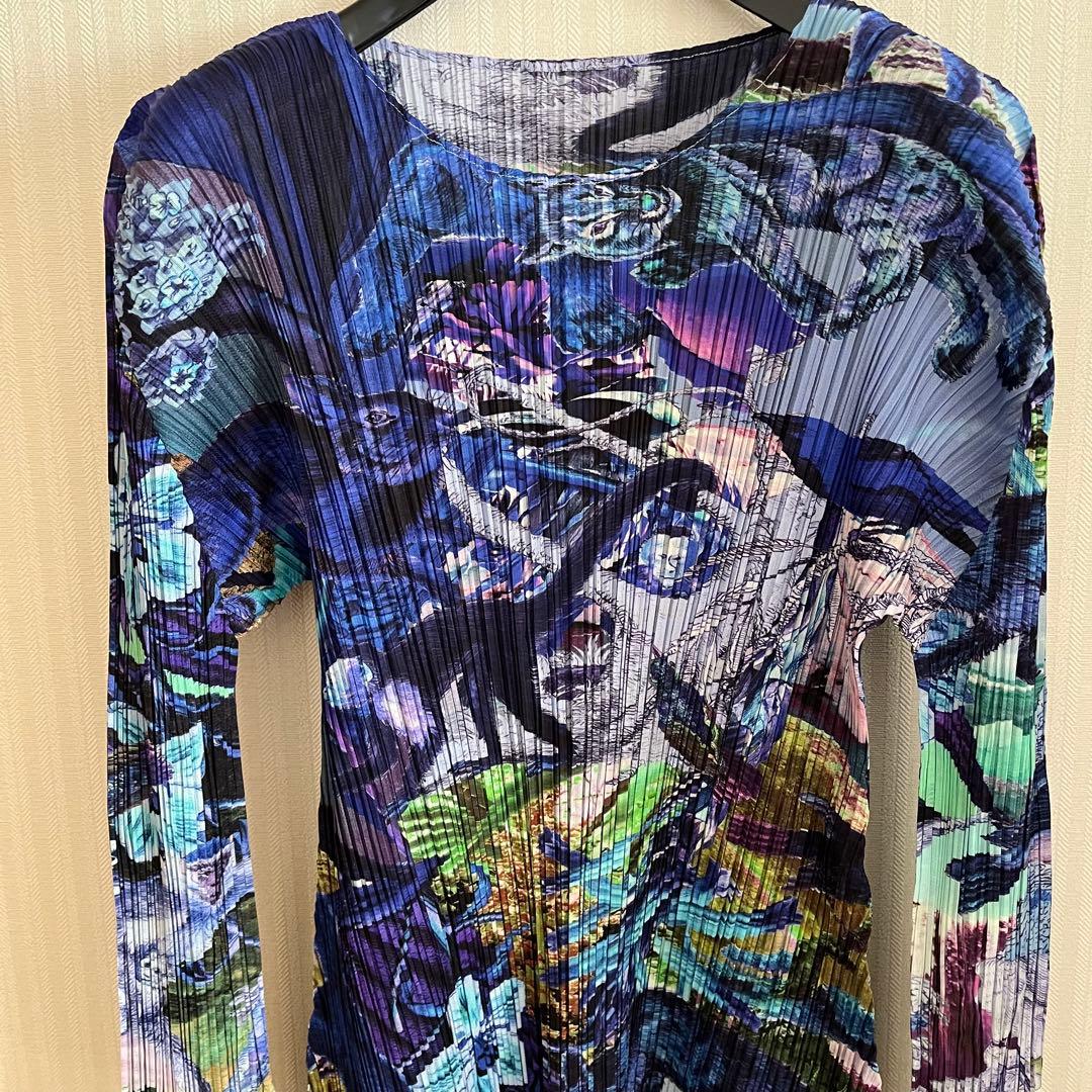 PLEATSPLEASE イッセイミヤケ チュニック　ブルー　3